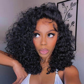 Trendy Short Cut Curly Lace Frontal Wig 200% density